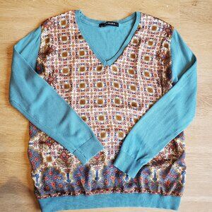 Ema Blue's Portuguese Tile Print Long Sleeved T-Shirt